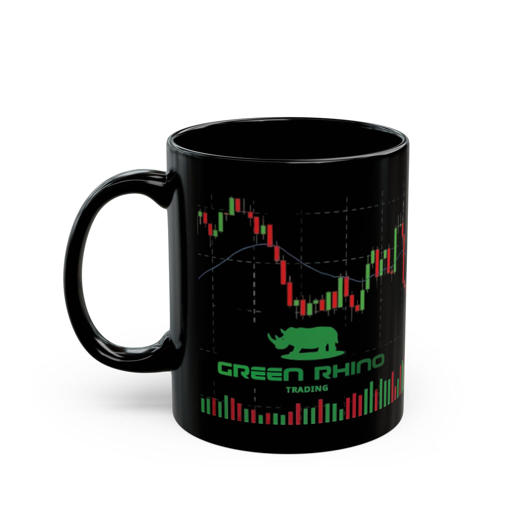 Green Rhino Trading Candlestick Chart Black Mug