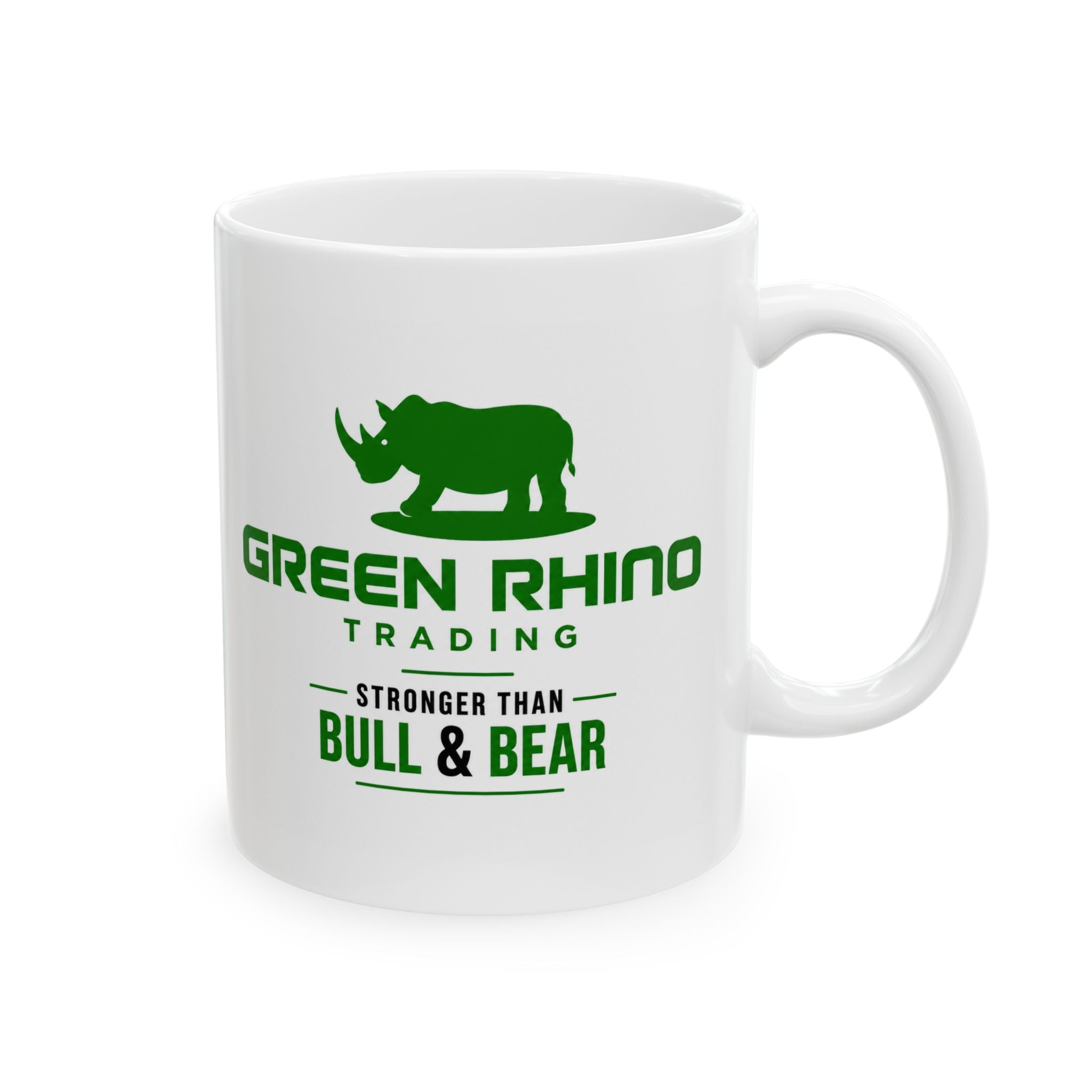 Green Rhino Ceramic Coffee Mug