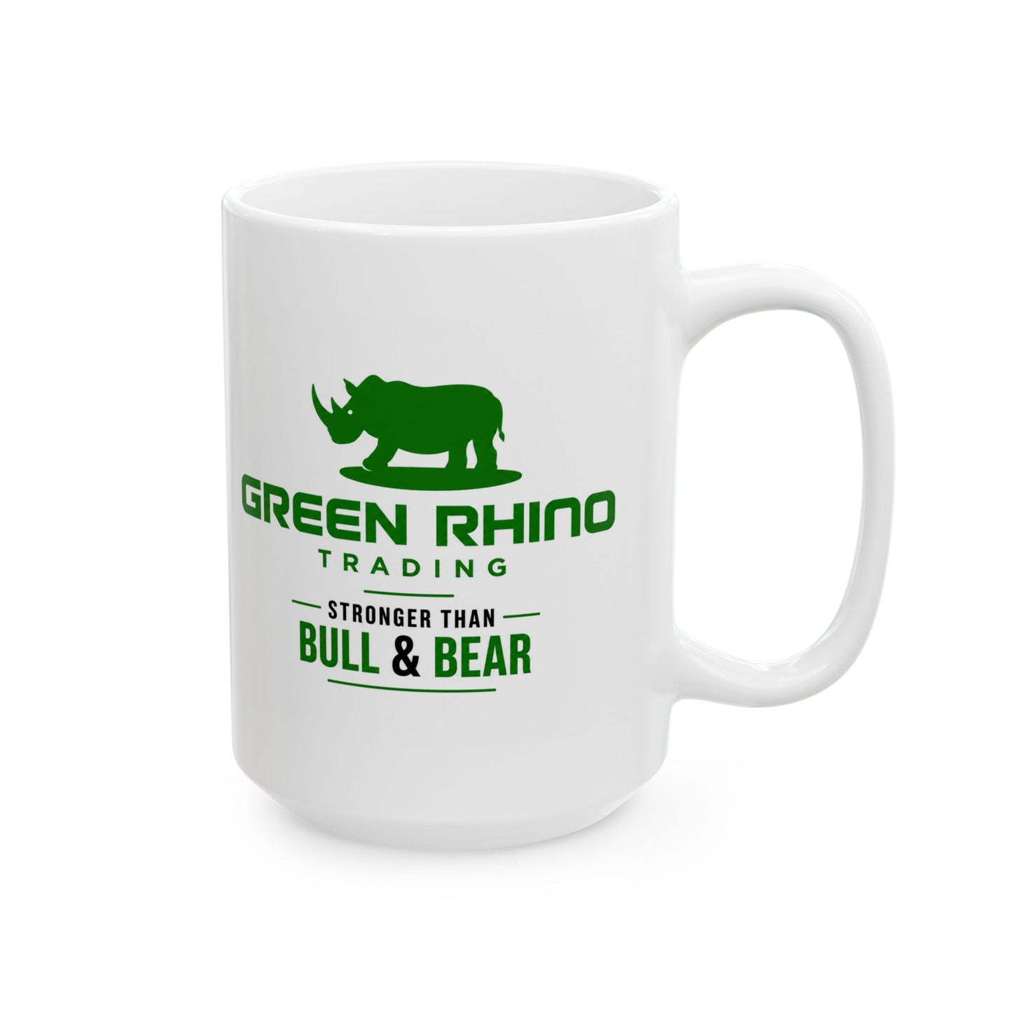 Green Rhino Trading Bull & Bear Mug – White