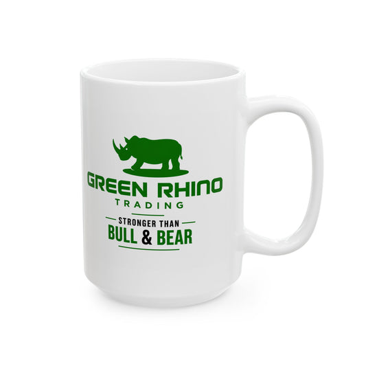 Green Rhino Trading Bull & Bear Mug – White