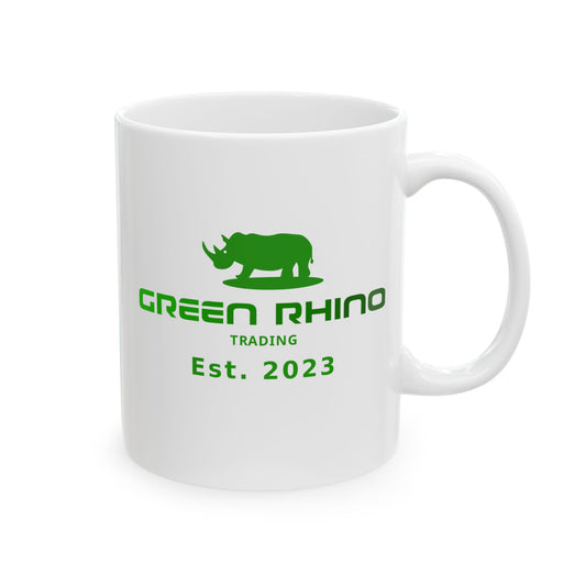 Green Rhino Trading Est. 2023 Logo Mug – White