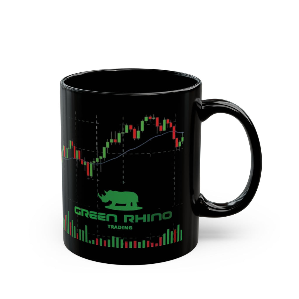 Green Rhino Trading Candlestick Chart Black Mug