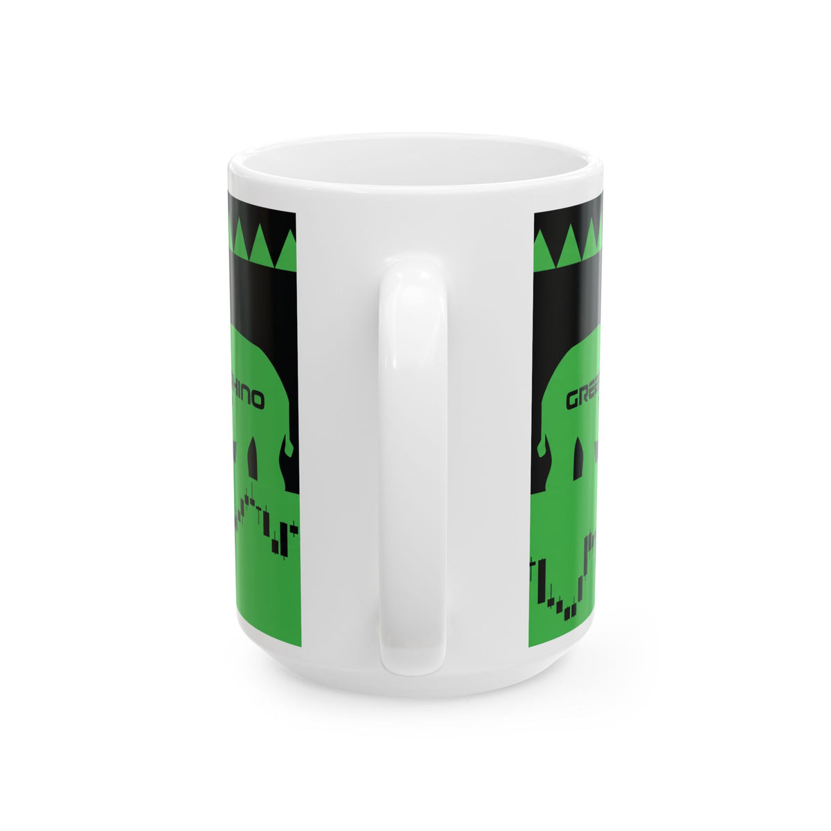 Green Rhino Trading Twin Rhino Candlestick Wrap Mug – White